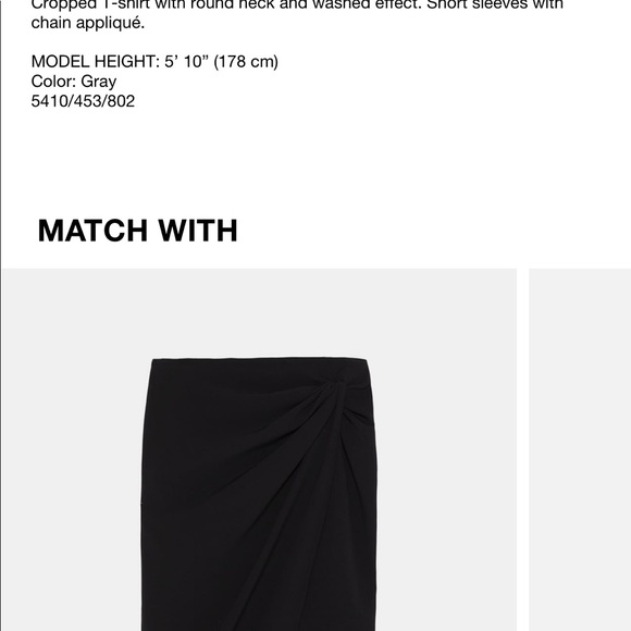 Zara Chain Detail Graphic T-shirt NWT - Picture 5 of 6